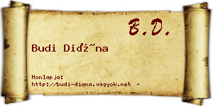 Budi Diána névjegykártya